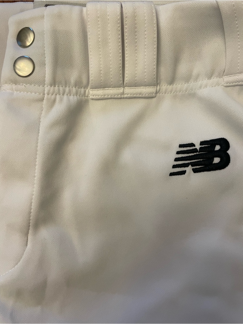 New Balance White Baseball Pants with Black Logo